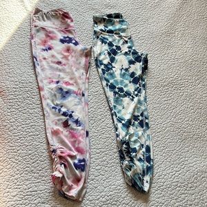 Old Navy Bundle of 2 Used Active Tie Dye Leggings Size 14 -16 plus